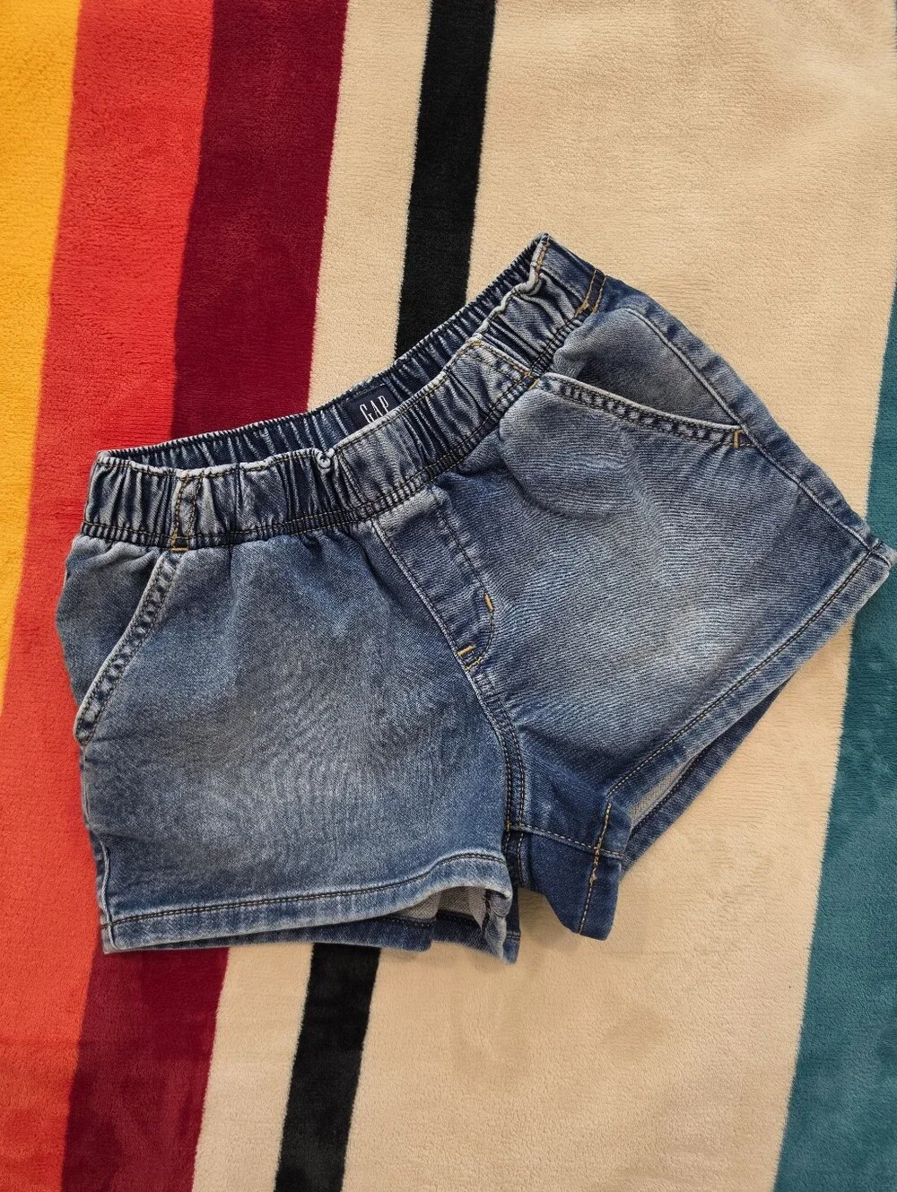 GAP Dark Blue Relaxed Sweatpant Jean Shorts Girls Size S 6-7